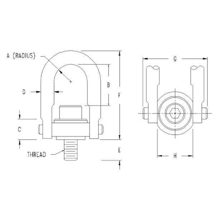 Actek 2,500 Lb Stainless Steel Hoist Ring, 58650 58650